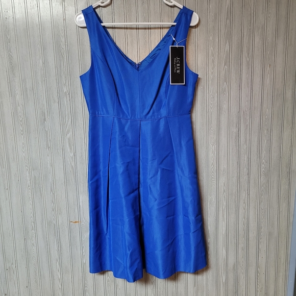 J. Crew Dresses & Skirts - J. Crew Kami Faille V-Neck Cocktail Dress in Bright Grotto Royal Blue Size 6